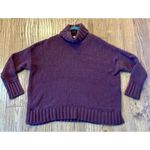 Aerie  burgundy chunky knit cozy turtleneck sweater small Photo 8