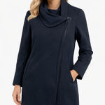 Aritzia  Babaton Womens Black Wrap Coat XXS Jacket Duster Longline Minimalist Photo 0