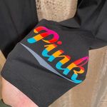 PINK - Victoria's Secret PINK Victoria’s Secret black ultimate leggings, rainbow color block logo, L Photo 3