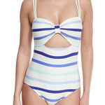 Kate Spade  new york provincetown striped cutout one-piece swimsuit size small‎ Photo 0