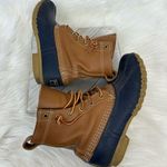 L.L.Bean Women’s 8” Unlined Bean Boots in Tan/Bright Navy/Gum Size 7N Photo 8