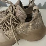 Steve Madden Women’s Lesly Sneakers Beige Rhinestone Bling Size 8.5 Photo 2