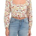 Lost + Wander Renee Long Sleeve Floral Summer Spring Cropped Top NWT Photo 0
