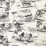 Disney  Mickey Minnie Mouse Black/White Comics Print Cropped Tee T Shirt Size M Photo 3