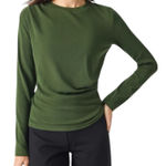 NWT OGL Light Warm Crewneck Tucked Top Navy Blue Moss Green Size XL Photo 0