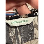 Laura Ashley  Black White Lagenlook Tunic Medium 3/4 Sleeve Beige Striped Office Photo 4