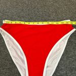 Unbranded Bikini Set Women Large Red with White Trim Bralette Two Piece Swimsuit Photo 1