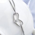 Zirconia Heart Bracelet Silver Photo 1