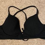 Shade & Shore  Black Plunge Bikini Top Size 36 B Photo 0