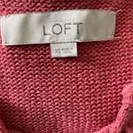 Ann Taylor LOFT Size XS Lace Up Front Sweater Rose Dusty Pink Linen Blend Photo 2