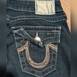 True Religion 27 Bootcut Jeans Chain Silver Bling Pockets Denim Pants Made USA Photo 6