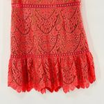 Saylor NEW Darian Open Back Lace Ruffle Minidress Dress Peach Sz Large Coquette Photo 7