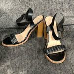 Italina  Black Heeled Sandals Size 10 Photo 0