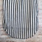 Beach Lunch Lounge Shirt Women Small Gray White Striped Hi Lo Fringe Hem Blouse Photo 11
