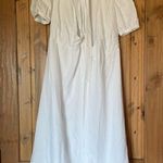 Reformation White Puff Sleeve Weiss Linen Wrap Dress Small Custom Altered Photo 3