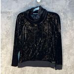 Betsey Johnson  Performance Pullover Small Black Cowl Neck Crushed Velvet Photo 0
