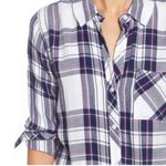 Rails Plaid Flannel Button Down Hunter Shirt in White Navy Orchid sz Small $158 Photo 1