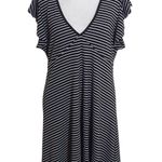 Wild Fable Black and White Striped Ribbed Knit V-Neck Mini Dress Size XL Photo 0