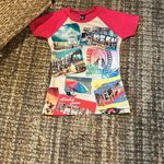 W Swim Neon Pink New Jersey Graphic Swim Baby Tee Size XS Photo 1