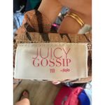 Juicy Gossip Sheer Crop Top Animal Print Long Sleeve Tie Back Women's Medium Tan Photo 3