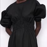 ZARA Mini DRESS W/ MATCHING LACE TRIM BALOON SLEEVES Black Size XS NEW Photo 4