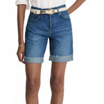 Madewell Long Baggy Cuffed Jean Shorts Rigid Blue Mifflin Wash NWT Size 31 Photo 0