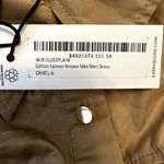 Karen Millen  Cotton Sateen Woven Mini Shirt Dress Belted Button Front Camel 2 Photo 4