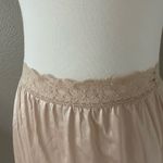 Vintage Cream Tan Midi Slip Skirt with Ruched Ruffles Size M Photo 1