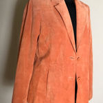 Liz Claiborne Orange/coral Suede Leather Jacket Photo 0