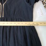 In Loom  Black V Neck Embroidered Long Sleeve Boho Comfy Tunic Dress Cotton Sz M Photo 5