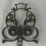 Vintage‎ Owl Necklace Brass? Blue Photo 2