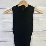 ZARA Women's Ribbed Black Romper Shorts Playsuit Zip Tank Open Back Size Medium Photo 1