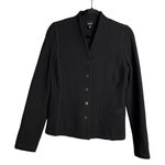 Eileen Fisher  Black‎ Waffle Knit Button Front Blazer Sz XS Jacket Italian Fabric Photo 0
