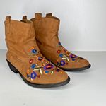 Mudd Women's Brown Cowboy Western Cheyenne Embroidered Ankle Boots Shoes 8 Photo 1