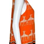 Crown & Ivy Shirt Womens Large Orange Blue Giraffe Print Safari Colorful Novelty Photo 1