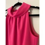 Sail To Sable STS  Hot Pink Cowl High Neck Sleeveless Dress Button back EUC XS Photo 2