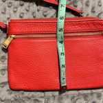 Fossil  red cowhide leather wristlet zip around wallet 4 credit card spots pouch Photo 9
