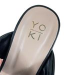 Yoki Black Arlette-14 Cork Wedge Twisted Strap Slip On Heeled Sandals Size 10 Photo 5