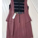 BCBGeneration NWT  Saffron Faux Leather Cutout Sleeveless Casual Dress Size 10 Photo 6