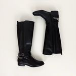 Unisa NWOT  Faux Leather Knee-High Riding Boots with Back Chain in Black Size 8M Photo 2