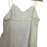 Vintage Shadowline Ivory Lace Slip Dress Gown Spaghetti Straps Flower Small White Photo 6