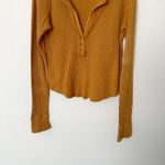 Free People [] Mustard Yellow Colt Henley Long Sleeve Cotton Thermal Size Small S Photo 7