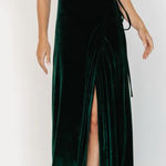 Baltic Born  Meghan Velvet Wrap Maxi Dress Emerald Green Holiday Party Christmas Photo 0