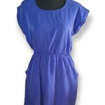 Pink Rose Large Royal blue cuffed sleeve with pockets mini dress Photo 0