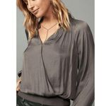 Current Air  Gray Wrap Blouse with Notched Collar Size XS Photo 0