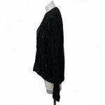 ZARA Womens Black Long Sleeve Cable Knit Semi Sheer Crew Neck Sweater Top Size M Photo 1