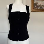 Abercrombie & Fitch Abercrombie button down square neck black tank Sleeveless Top small old money Photo 1
