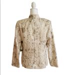 Erin London Blazer Jacket Cream Ivory Gold Floral Lightweight Jacket Medium Tan Photo 3