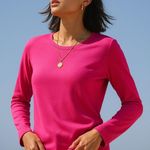 Free Assembly Size Large Hot Pink Long Sleeve Top Modern Street Stylecore Stretc Photo 0