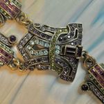 Heidi Daus "Suitably Sophisticated" Art Deco Medallions Necklace Purple Photo 2